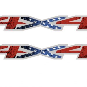 american flag 4x4 bedside decal