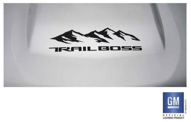 Chevrolet Silverado Matte Black Mountain Trail Boss Hood Decal