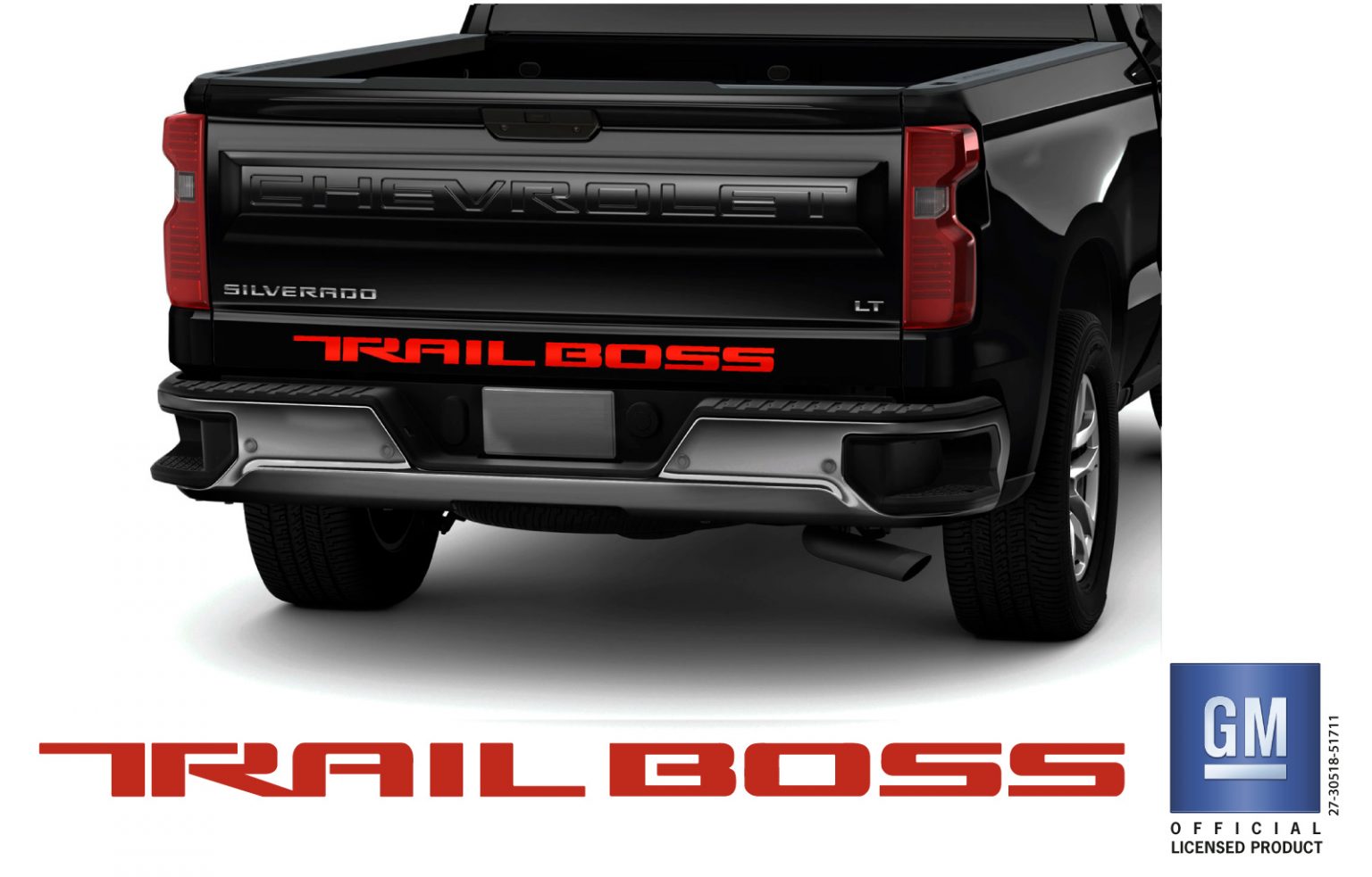 Chevy Silverado TRAIL BOSS Z71 Tailgate Lettering Decal Red 20192022