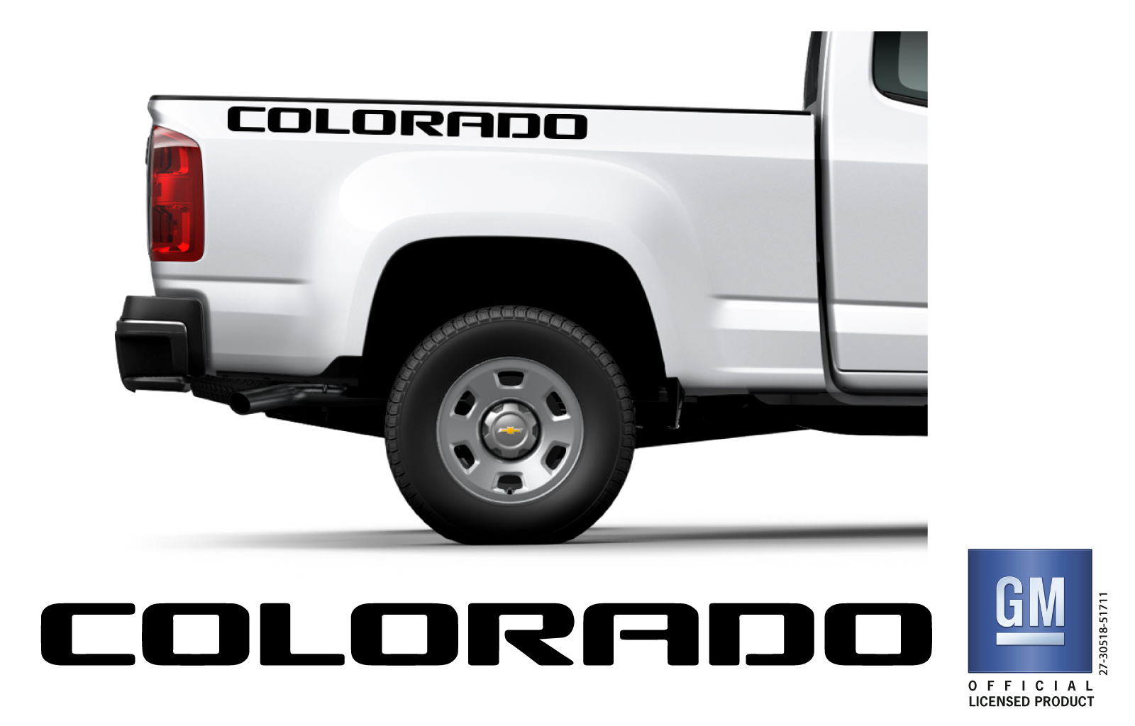 Chevrolet Colorado Matte Black Bedside Lettering Decals Set of 2