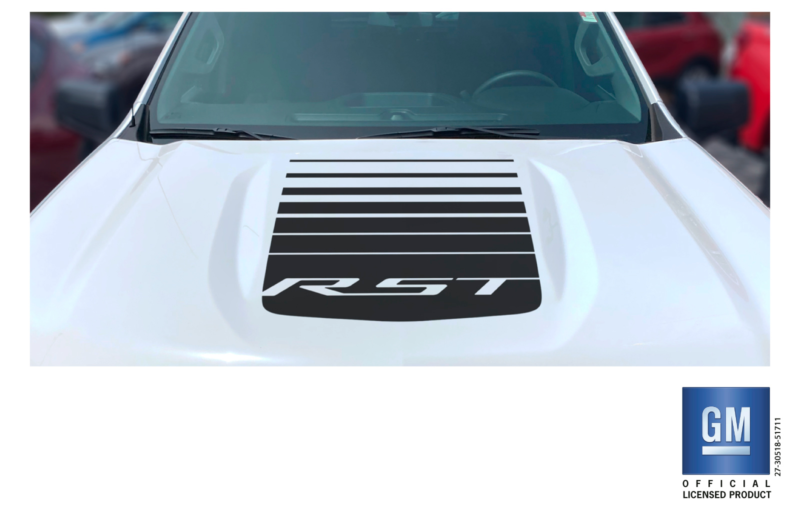 Chevrolet Silverado Matte Black RST Fade Hood Decal Graphic - Image 3