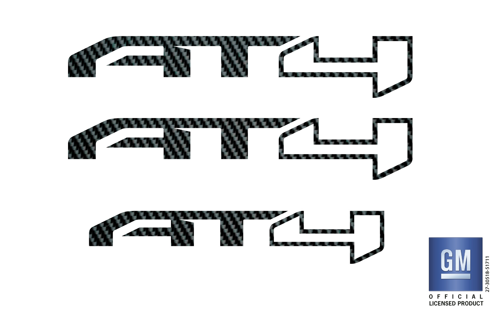 GMC SIERRA Carbon Fiber AT4 Emblem Overlay Decals Set of 3