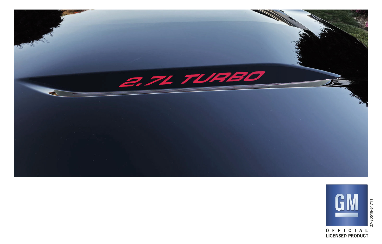 Chevrolet Silverado RED 2.7L TURBO Hood Lettering Decals Set of 2