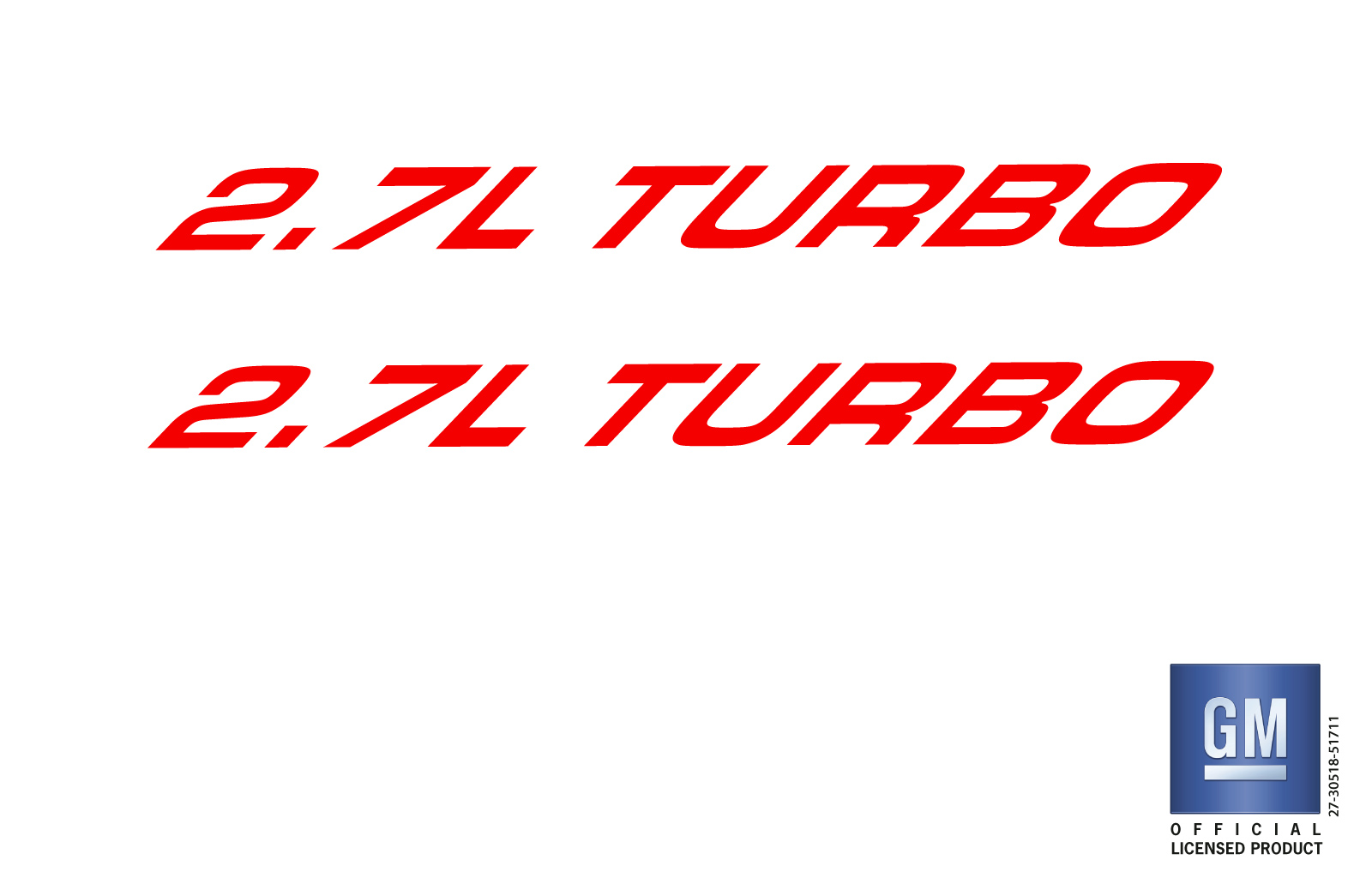 Chevrolet Silverado RED 2.7L TURBO Hood Lettering Decals Set of 2 - Image 3