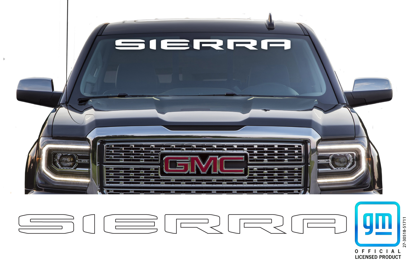 white sierra windshield banner