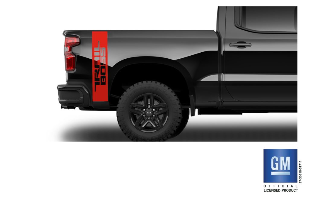 Vertical Red Trail Boss Bedside Decal