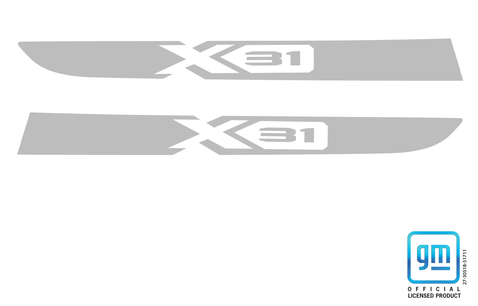 GMC SIERRA Silver X31 Hood Decals Set of 2 - Image 3