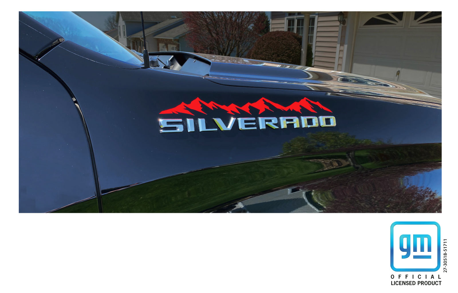 Chevy Silverado Mountain Range Emblem Enhancement Red Decal Set Gm