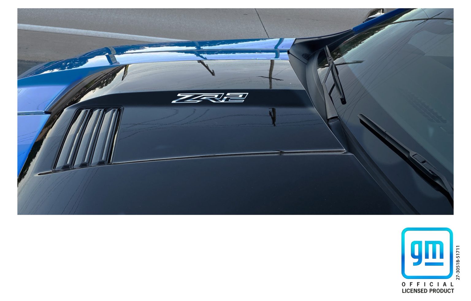 Chevy Silverado 20222024 Chrome Vinyl ZR2 Hood Scoop Decal Set GM