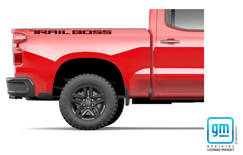 Chevy Silverado 2019-2024 Red Line TRAIL BOSS Bedside Lettering Decals ...