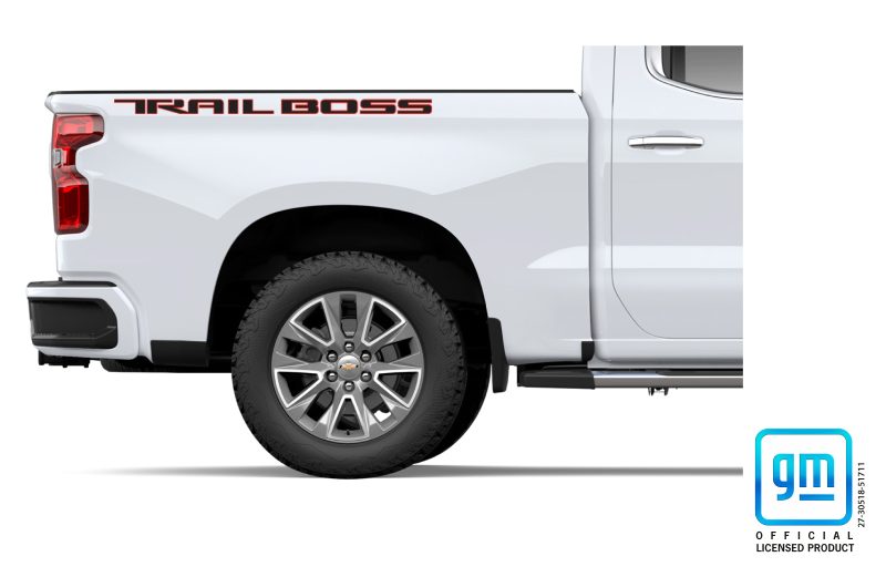 Chevy Silverado 2019-2024 Red Line TRAIL BOSS Bedside Lettering Decals ...