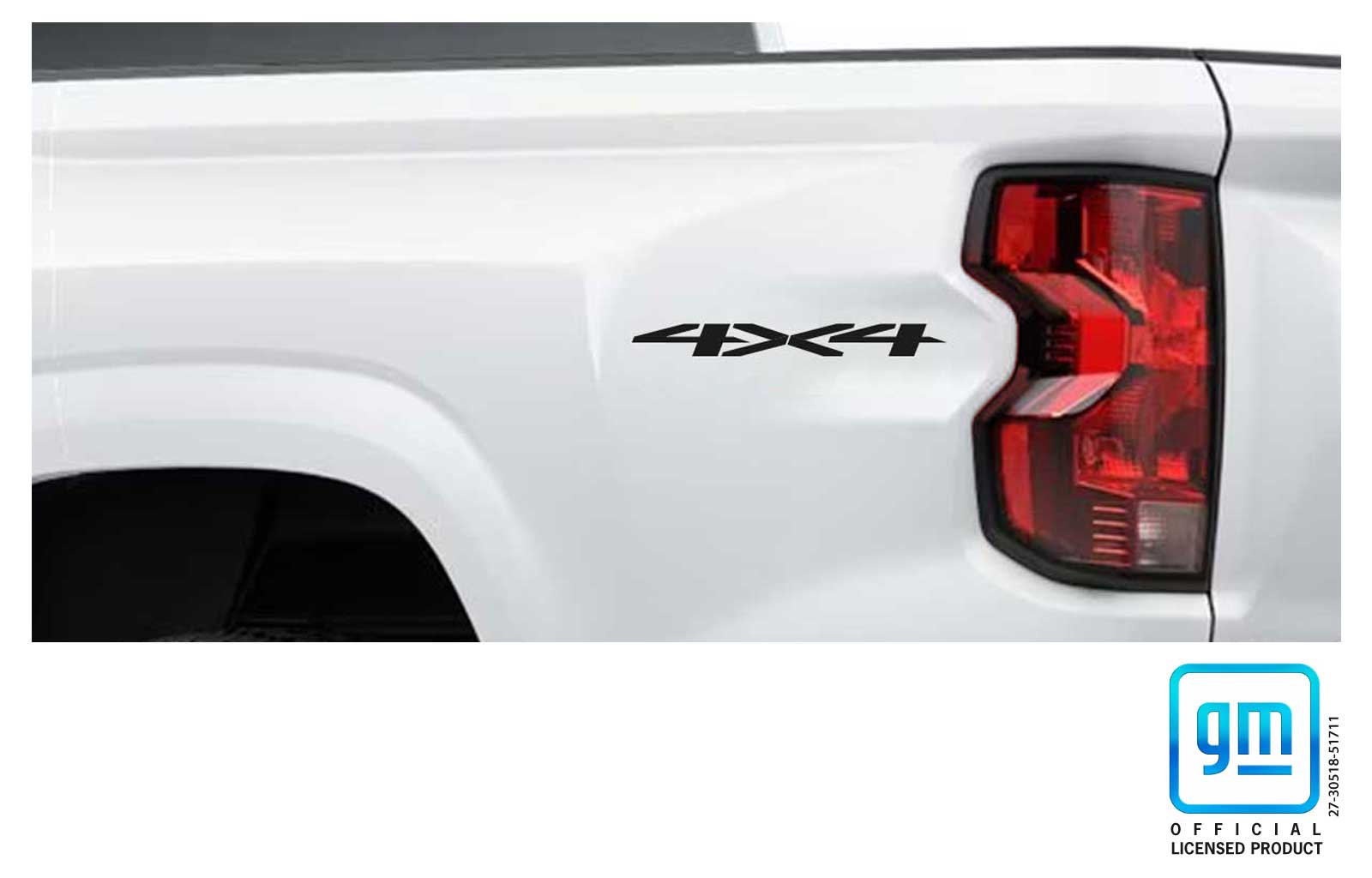 Chevrolet Colorado Matte Black 4X4 Bedside Decals Set of 2