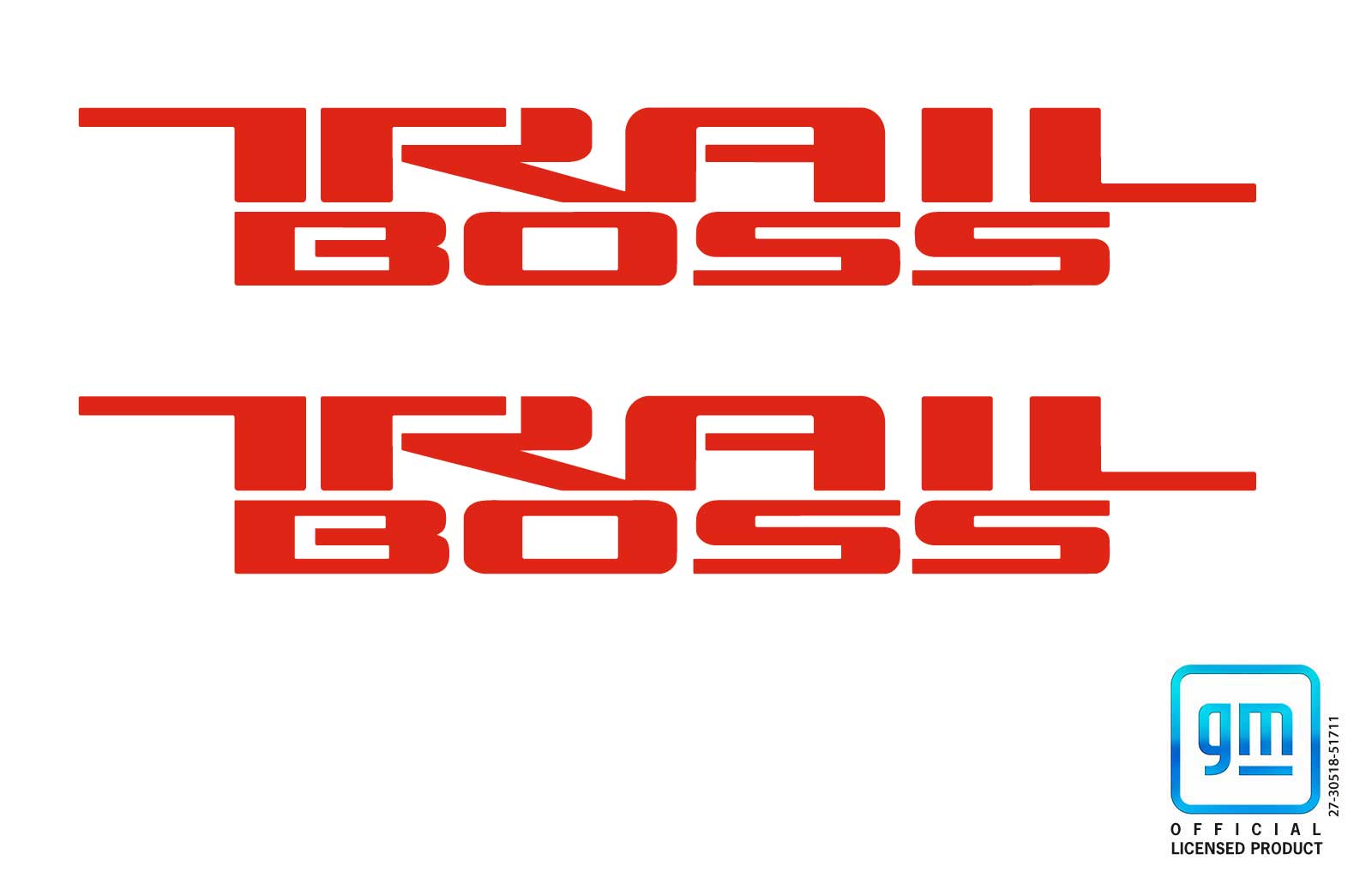 Chevrolet Colorado Red TRAIL BOSS Lettering Bedside Decals Set of 2 - Image 2