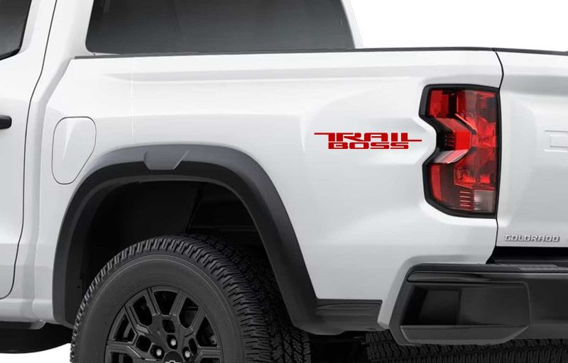 Chevy Colorado Red TRAIL BOSS Lettering Bedside Decals 2023-24 GM ...