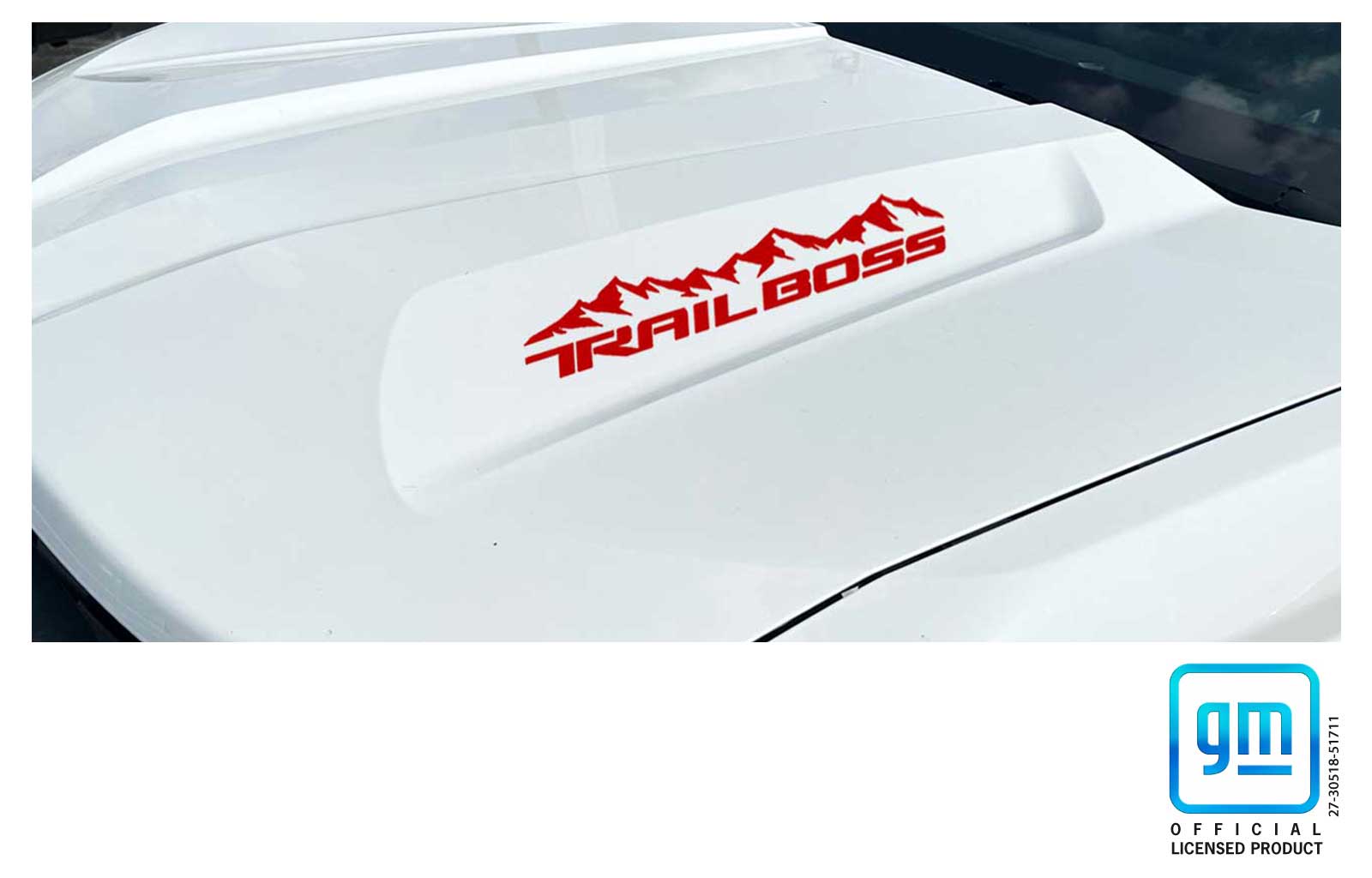 Chevrolet Colorado Red Mountain Trail Boss Lettering Hood Decals Set of 2